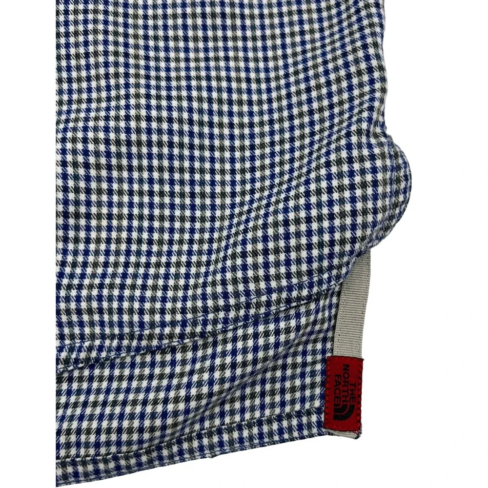 The North Face Mens Blue Gingham Plaid Long Sleeve Button Down Shirt M Vented